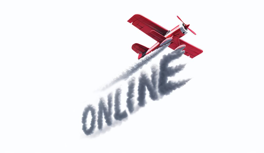 An airplane with an inscription online